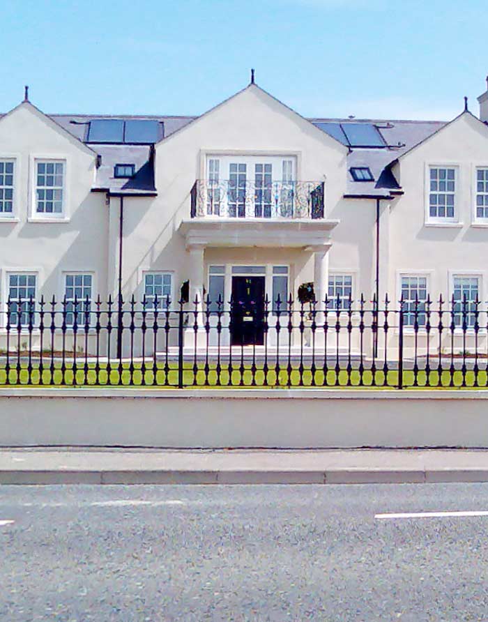 iron gates and matching railings